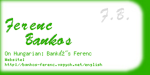 ferenc bankos business card